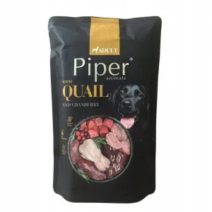 Hrana umeda cu prepelita si merisor pentru caini, 500 g, Piper