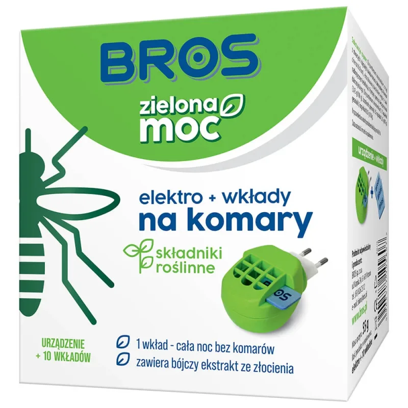 Bros Green Power, electro + cartușe pentru țânțari, 10 bucăți — preț și oferte