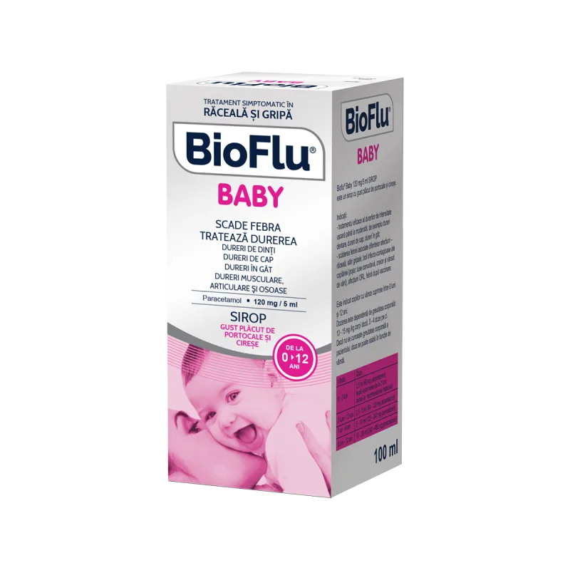 Bioflu Baby Sirop cu gust de portocale si cirese BIOFARM — preț și oferte