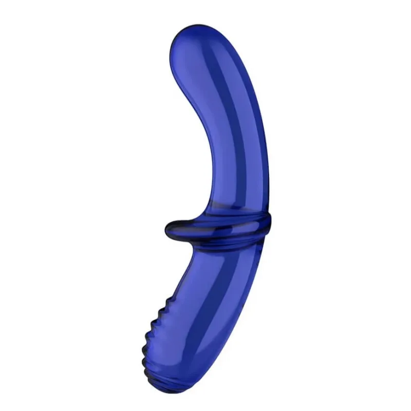 Satisfyer Dildo dublu din sticlă de cristal albastru deschis, 1 buc — preț și oferte