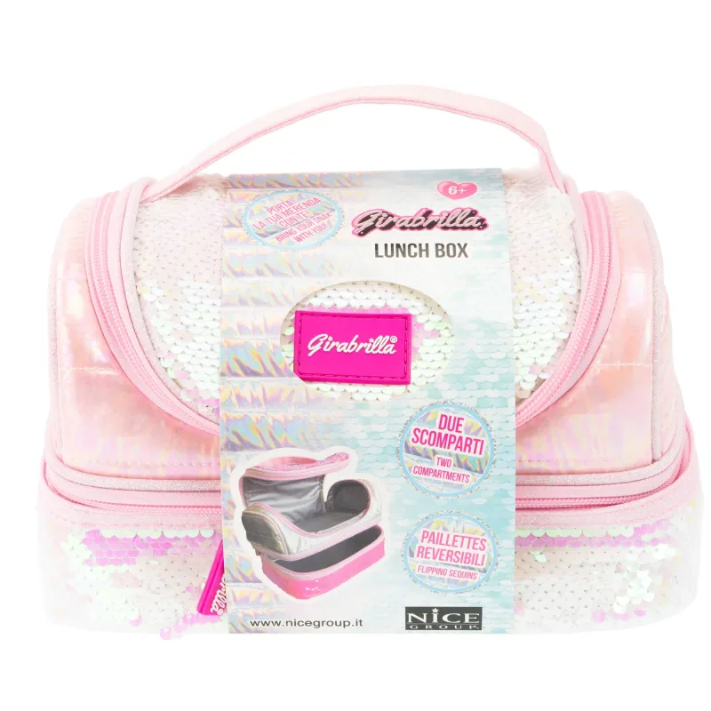 Lunch box Girabrilla – cutie termică matlasată cu paiete reversibile și interior impermeabil — preț și oferte