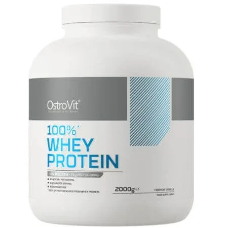 Proteina din zer cu aroma de vanilie Whey Protein French Vanilla, 2000 g, OstroVit — preț și oferte