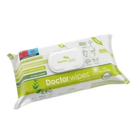 Servetele umede pentru suprafete ceramice Herbal, 100 bucati, Doctor Wipe's — preț și oferte