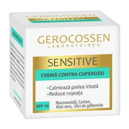 Crema contra cuperozei cu SPF 10 Sensitive, 50 ml, Gerocossen — preț și oferte