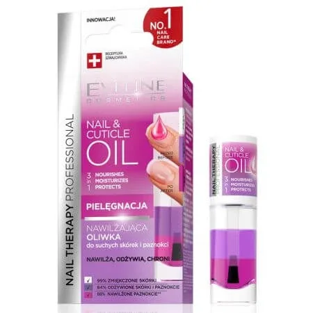 Ulei pentru unghii si cuticule 3 in 1 Nail Therapy, 8 ml, Eveline Cosmetics — preț și oferte