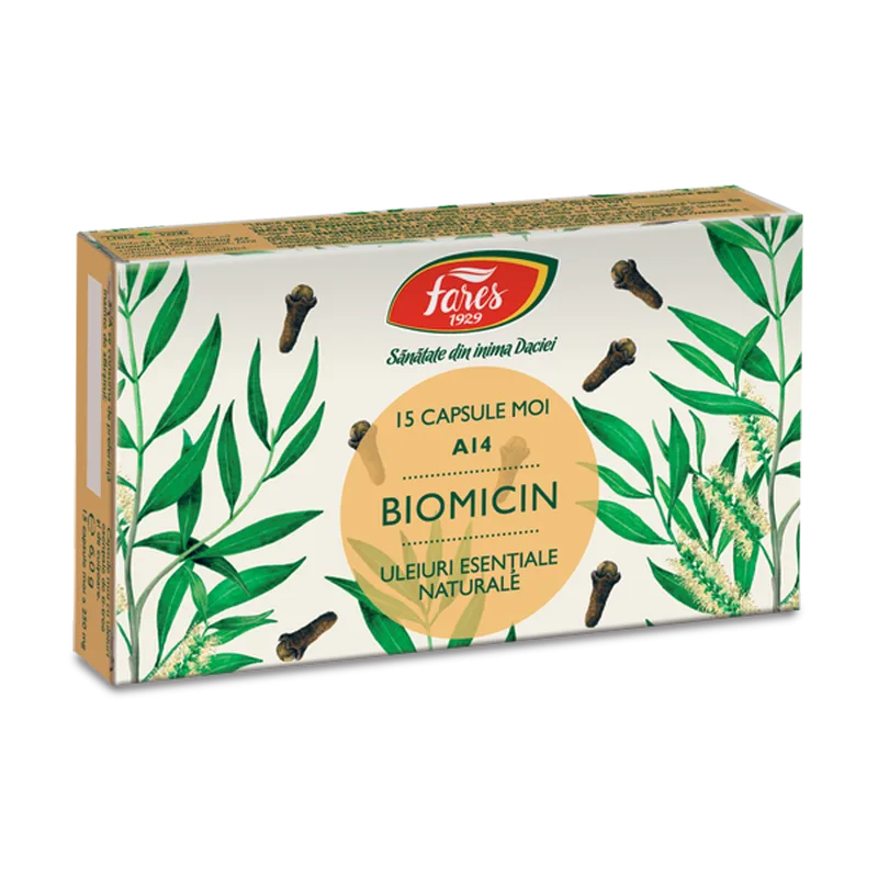Biomicin, A14, Fares | 15 capsule moi — preț și oferte