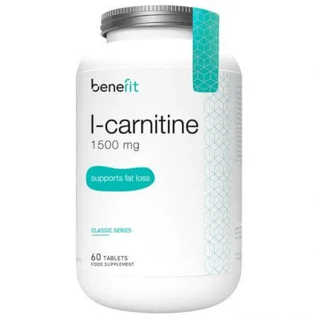 L-Carnitina Classic Series, 1500 mg, 60 tablete, Benefit Nutrition — preț și oferte