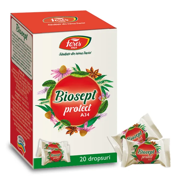 Biosept protect, A34, Fares | 20 dropsuri — preț și oferte