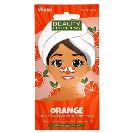 Benzi cu extract de portocale pentru curatarea porilor de pe nas, 6 bucati, Beauty Formulas — preț și oferte