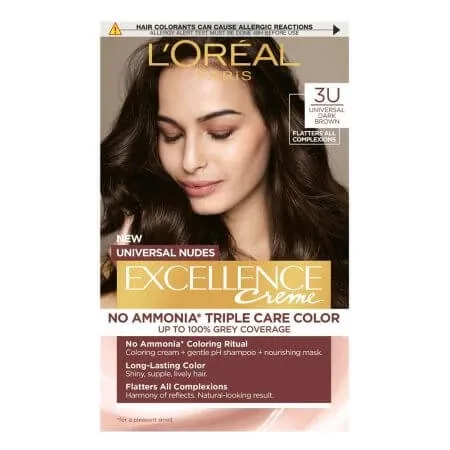 Vopsea de par fara amoniac Excellence Universal Dark Brown, 192 ml, Loreal — preț și oferte
