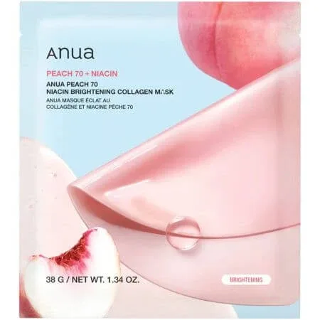 Masca hidrogel pentru luminozitate Peach 70 Niacin Brightening Collagen Mask, 38 g, Anua — preț și oferte