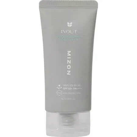 Crema de fata cu protectie solara SPF 50+PA++++ Daily Soothing Sunscreen Inout, 50 ml, Mizon — preț și oferte