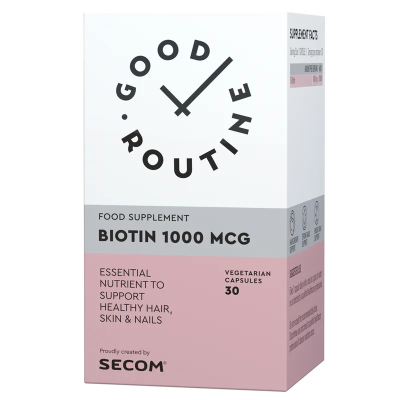 Biotin 1000 mcg Good Routine, Secom | 30 capsule vegetale — preț și oferte