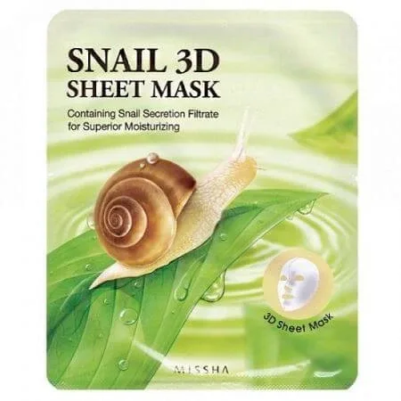 Masca tip servetel de fata hidratanta 3D cu filtrat de melc, 23 grame, Missha — preț și oferte