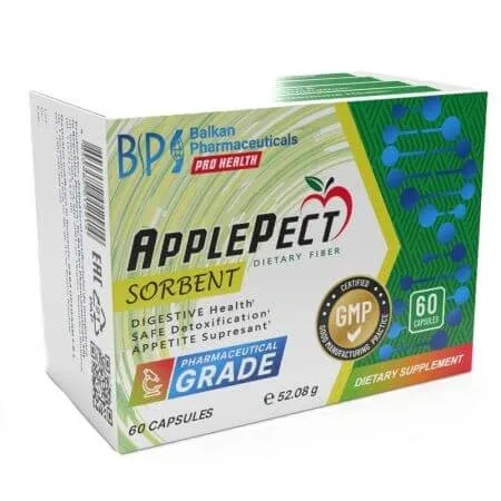 Supliment pentru sustinerea digestiei Apple Pect, 60 capsule, Balkan Pharmaceuticals — preț și oferte