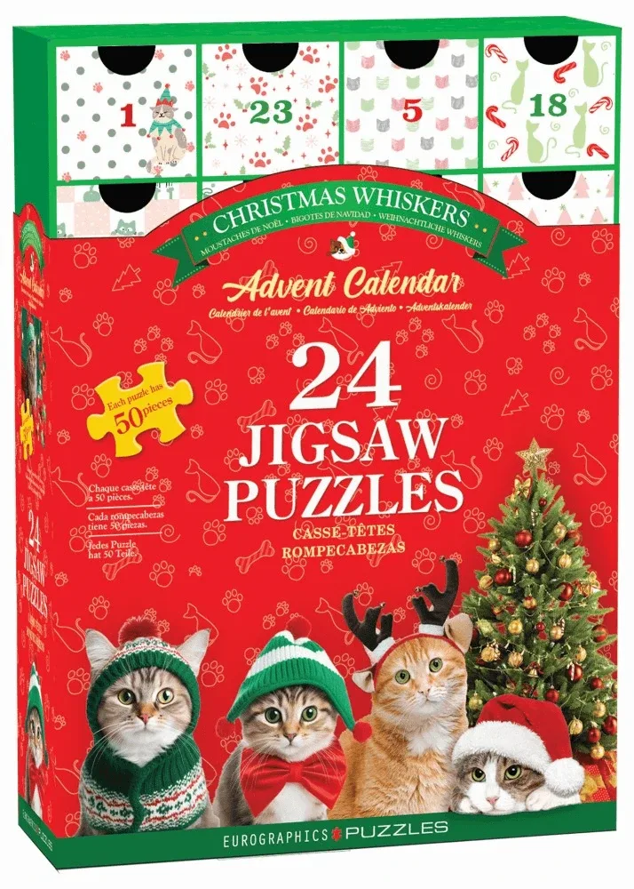 Calendar de Advent Pisici, 24 puzzle-uri, 50 piese — preț și oferte