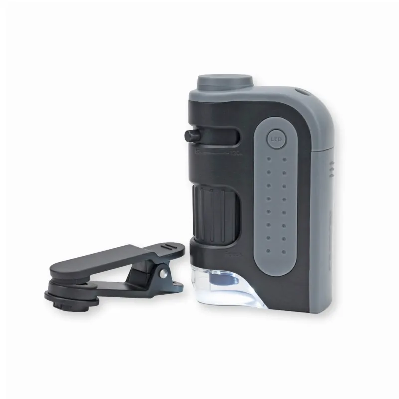 Microscop de buzunar cu LED, marire 60-120x, cu adaptor pentru smartphone, MicroBrite — preț și oferte