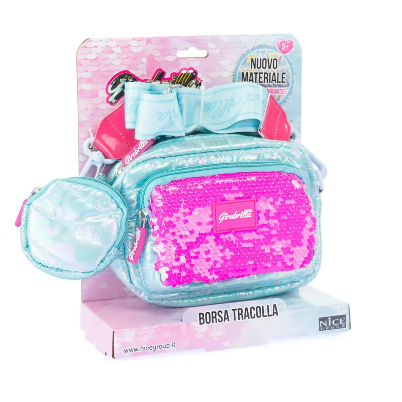 Geanta clutch si portofel monede Girabrilla - matlasata, cu paiete reversibile — preț și oferte