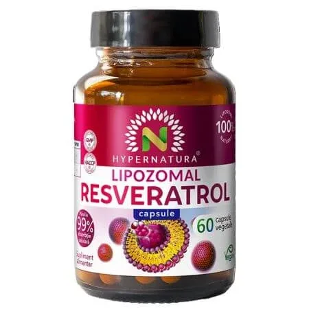 Lipozomal Resveratrol, 60 capsule vegetale, Hypernatura — preț și oferte