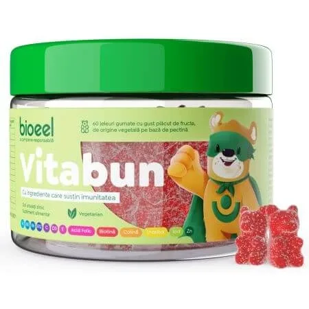 Jeleuri cu multivitamine Vitabun, 60 bucati, Bioeel — preț și oferte