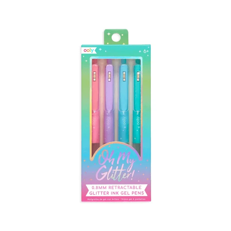 Pixuri retractabile cu gel si sclipici, Oh My Glitter!, set 4 culori — preț și oferte