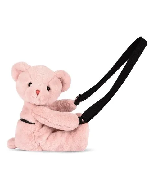 Ursulet din plus - geanta crossbody adorabila, 30 cm, Roz pudra — preț și oferte