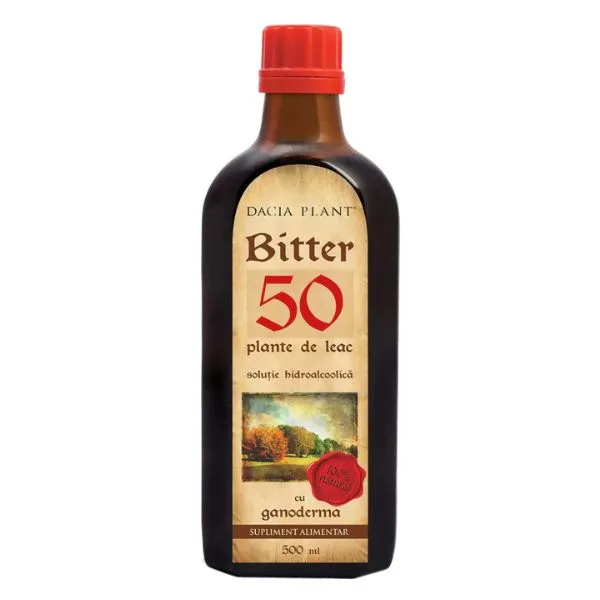 Bitter 50 plante de leac cu Ganoderma tinctura, Dacia Plant | 500 ml — preț și oferte