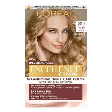 Vopsea de par fara amoniac Excellence Universal Light Blonde, 192, Loreal — preț și oferte