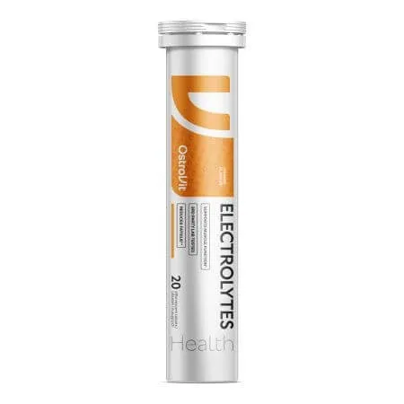 Electroliti cu aroma de portocale Electrolyte, 20 tablete efervescente, OstroVit — preț și oferte