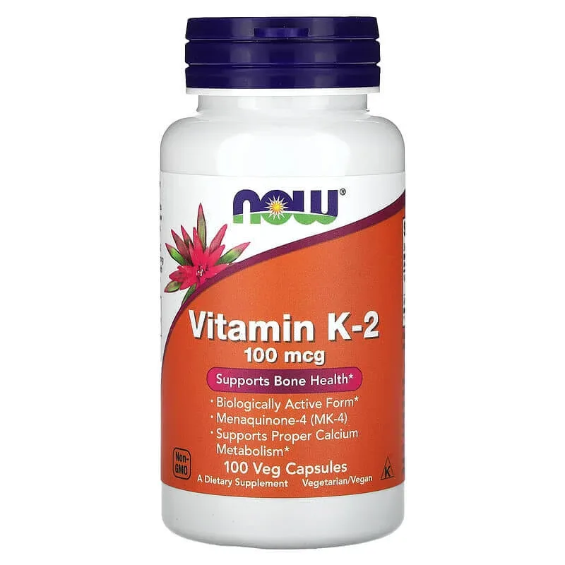 Vitamina K-2, 100 mcg, 100 capsule vegetale, Now Foods — preț și oferte