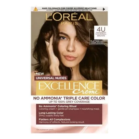 Vopsea de par fara amoniac Excellence Universal Brown, 192 ml, Loreal — preț și oferte