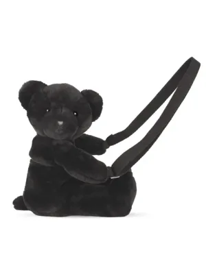 Ursulet din plus - geanta crossbody adorabila, 30 cm, Negru