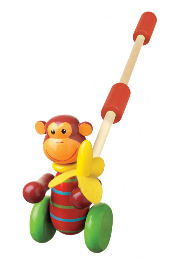 Jucarie de impins maimutica, Orange Tree Toys — preț și oferte