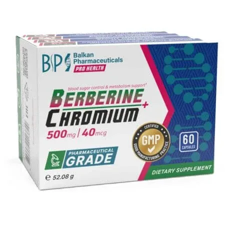 Berberina + Crom, 60 capsule, Balkan Pharmaceuticals — preț și oferte