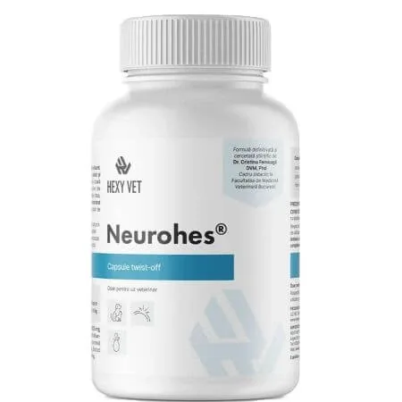 Supliment pentru caini si pisici cu probleme neurologice sau osteoarticulare Neurohes, 60 capsule, Hexy Vet — preț și oferte