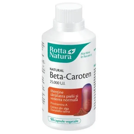 Beta-Caroten, 25000 UI, 90 capsule vegetale, Rotta Natura — preț și oferte