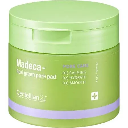 Dischete exfoliante Madeca Real Green Pore Pad, 60 bucati, Centellian 24 — preț și oferte
