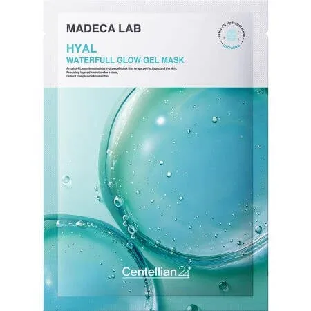 Masca tip hidrogel pentru hidratate si luminozitate, Madeca Lab Hyal Waterfull Glow, 22 g, Centellian 24 — preț și oferte
