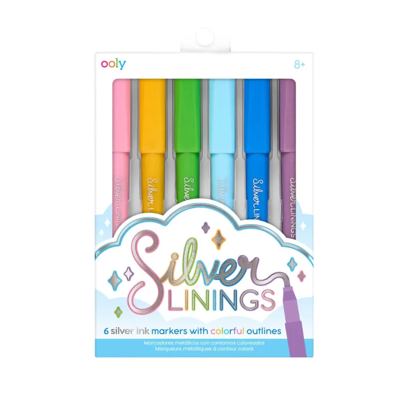 Carioci cu contur argintiu - Silver Linings - Set de 6 — preț și oferte