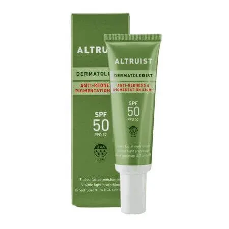 Crema de fata anti-roseata si anti-pete cu factor de protectie SPF50 Anti-redness & Pigmentation Light, 30 ml, Altruist — preț și oferte