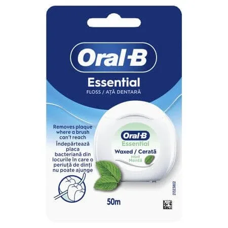 Ata dentara cu aroma de menta Essential floss, 50 m, Oral-B — preț și oferte