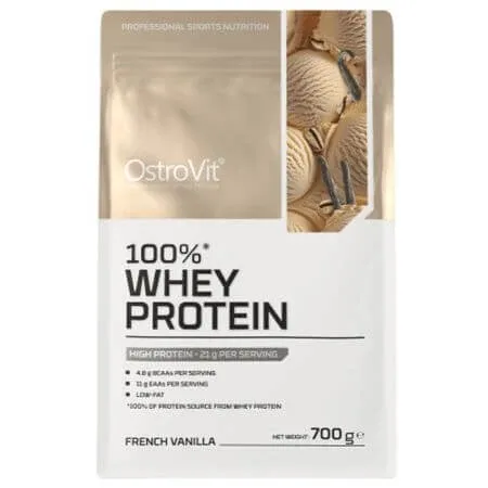 Proteina din zer cu aroma de vanilie Whey Protein French Vanilla, 700 g, OstroVit — preț și oferte