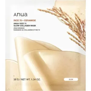 Masca hidrogel pentru hidratare si luminozitate Rice 70+ Glow Collagen, 38 g, Anua