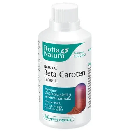 Beta-Caroten, 12000 UI, 90 capsule vegetale, Rotta Natura — preț și oferte