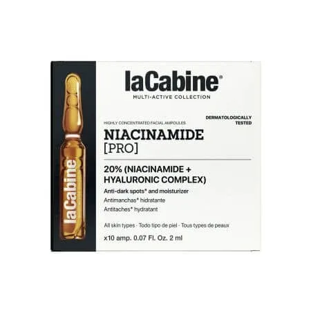 Fiole de fata pentru pete pigmentare cu 20% complex activ Niacinamide Pro Multi-active, 10 fiole x 2 ml, La Cabine — preț și oferte