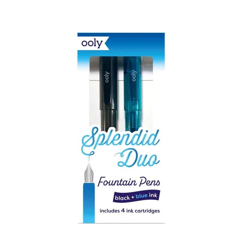Stilouri Splendid Duo - set de 2 stilouri cu 4 rezerve de cerneala albastra si neagra — preț și oferte