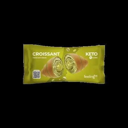 Croissant proteic cu fistic, 50 g, FeelingOK — preț și oferte