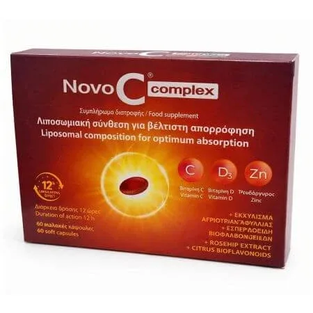 Complex de vitamine lipozomale Novo C, 60 capsule gelatinoase moi, ND Medhealth — preț și oferte