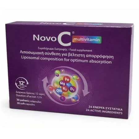 Multivitamine lipozomale Novo C, 30 capsule gelatinoase moi, ND Medhealth — preț și oferte