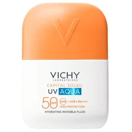 Fluid hidratant invizibil cu protectie solara SPF 50 Capital Soleil UV Aqua, 50 ml, Vichy — preț și oferte